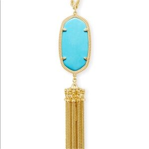 Gold and Blue Pendant Necklace